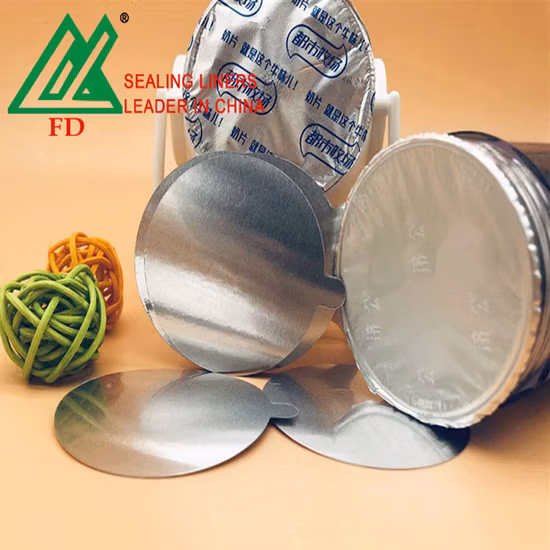Заводская цена в Китае, алюминиевая фольга, уплотнительная хлопчатобумажная крышка для стеклянной банки для кофе/подъём и очистка индукционного уплотнения с красной печатью логотипа